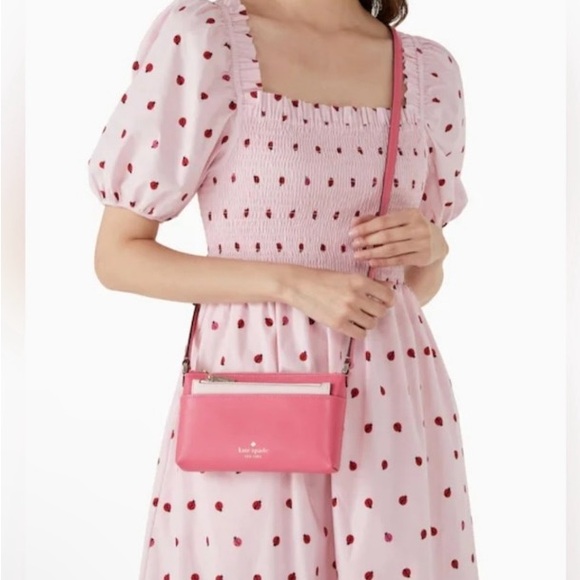 Kate Spade NWT Sadie Crossbody Tropical Pink Safiano Leather - Picture 8 of 9